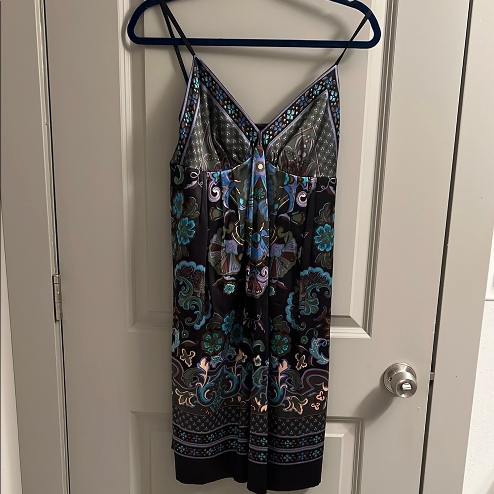 Floral Black and Blue Dress